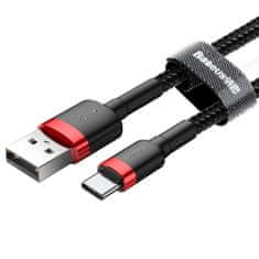 BASEUS Baseus Cafule nylonový kábel USB / USB-C QC3.0 2A 2M čierny/červený (CATKLF-C91)