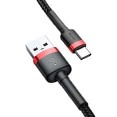 BASEUS Baseus Cafule nylonový kábel USB / USB-C QC3.0 2A 2M čierny/červený (CATKLF-C91)