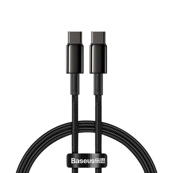 BASEUS Baseus USB-C - USB-C rýchlonabíjací kábel PD Quick Charge 100 W 5 A 1 m čierny (CATWJ-01)