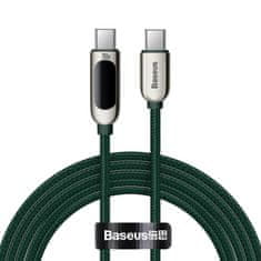 BASEUS Baseus USB-C - USB-C 100W (20V / 5A) PD kábel s displejom 2m zelený (CATSK-C06)