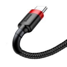 BASEUS Baseus Cafule nylonový kábel USB / USB-C QC3.0 3A 0,5 m čierny/červený (CATKLF-A91)