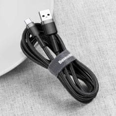 BASEUS Baseus Cafule nylonový kábel USB / USB-C QC3.0 3A 1M čierno-sivý (CATKLF-BG1)