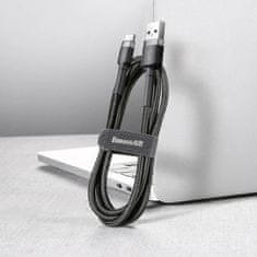 BASEUS Baseus Cafule nylonový kábel USB / USB-C QC3.0 3A 1M čierno-sivý (CATKLF-BG1)