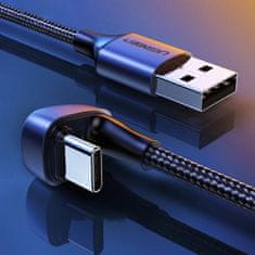 Ugreen Ugreen nylonový uhlový kábel USB - USB-C 1 m 3 A 18 W Quick Charge AFC FCP pre hráčov sivý (70313)