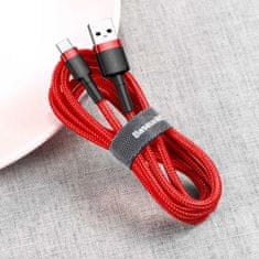 BASEUS Baseus Cafule nylonový kábel USB / USB-C QC3.0 2A 3M červený (CATKLF-U09)