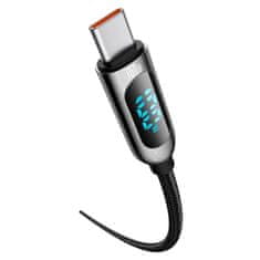 BASEUS Baseus USB-C - USB-C 100 W (20 V / 5 A) 1 m PD kábel s displejom čierny (CATSK-B01)