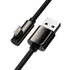 BASEUS Baseus Legendárny šikmý nylonový kábel USB - Lightning pre hráčov 2,4 A 1 m čierny (CALCS-01)