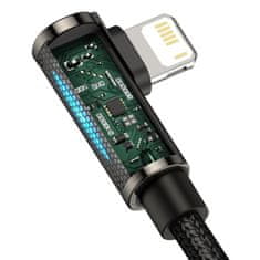 BASEUS Baseus Legendárny šikmý nylonový kábel USB - Lightning pre hráčov 2,4 A 1 m čierny (CALCS-01)