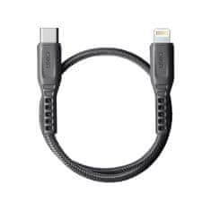 UNIQ Uniq Flex USB-C / Lightning 18W nylonový kábel 30 cm - sivý