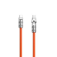 DUDAO Uhlový kábel USB C - USB C 120W 1m otočný o 180° Dudao - oranžový