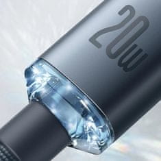 BASEUS Baseus Crystal Shine USB-C - Lightning 20W kábel 2m čierny (CAJY000301)