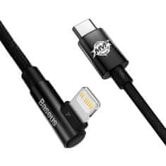 BASEUS Baseus MVP 2 Kolenovitý kábel PD s bočným konektorom USB-C / Lightning 1 m 20 W čierny (CAVP000201)
