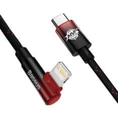 BASEUS Baseus MVP 2 Kolenovitý kábel PD s bočným konektorom USB-C / Lightning 1 m 20 W červený (CAVP000220)