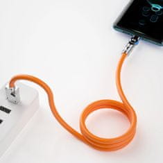 DUDAO Uhlový kábel USB - USB C 120W 180° otočenie Dudao 120W 1m - oranžový