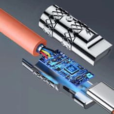 DUDAO Uhlový kábel USB-A - Lightning 30W 1m otočný o 180° Dudao - oranžový