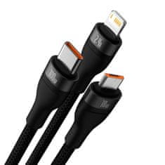 BASEUS Baseus Flash II USB - kábel USB-C / Lightning / micro USB 100 W 1,2 m čierny (CASS030001)