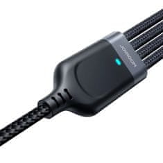 Joyroom USB 4v1 USB-A - 2 x USB-C / Lightning / 1,2 m Joyroom kábel S-1T4018A18 čierny