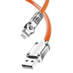 DUDAO Uhlový kábel USB-A - Lightning 30W 1m otočný o 180° Dudao - oranžový