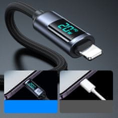 Joyroom Lightning - USB C 20W 1,2 m kábel s LED displejom Joyroom S-CL020A16 čierny