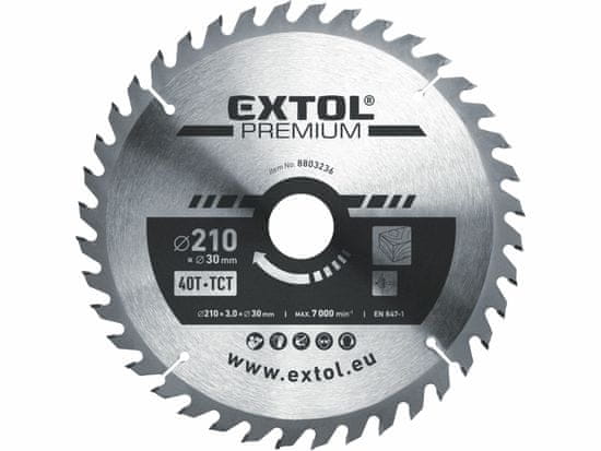 Extol Premium Kotúč pílový s SK plátkami, Ø210x3,2x30mm, 40z, EXTOL PREMIUM