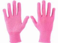 Extol Lady Rukavice z polyesteru ružové s PVC terčíkmi na dlani, 7"
