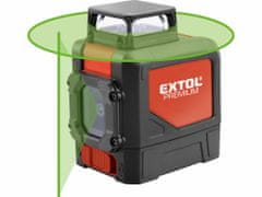 Extol Premium Laser líniový, krížový samonivelačný, zelený, 1D1V(1H360+1V), EXTOL PREMIUM