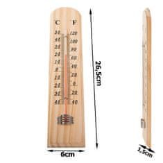 Solex Teplomer analógový drevený TAD-266 (26,5x6cm)