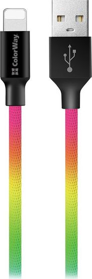 SWISSTEN Colorway Datový Kabel USB/ Apple Lightning/ 2.4A/ 1m/ Multicolor