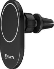 VARTA bezdrátová nabíječka do auta kompatibilní s MagSafe, 15W, čierna