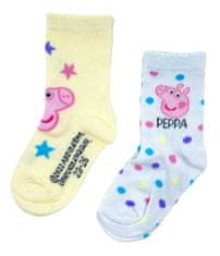 Eplusm Dievčenské vysoké ponožky Star Peppa Pig - 2 ks 31–34 Viacfarebná