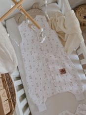 Baby Nellys Mušelínový spací vak s nohavičkami GOOSE Soft, 70cm, biela