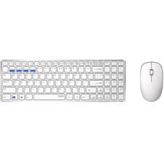 Rapoo Set klávesnice s myší 9300M, CZ/ SK layout - bílá