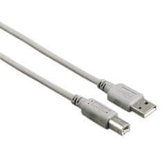 HAMA USB kábel USB 2.0 typ A-B, 3 m - šedý