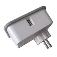iGET Inteligentná zásuvka Power 2 USB HOME - Wi-Fi, 2x USB a měřením spotřeby - bílá