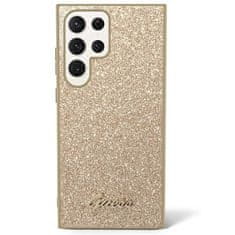 Guess Kryt na mobil Glitter Flakes Metal Logo na Samsung Galaxy S23 Ultra - zlatý