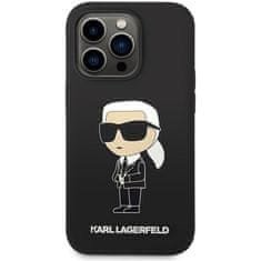 Karl Lagerfeld Kryt na mobil Liquid Silicone Ikonik NFT na Apple iPhone 15 Pro Max - černý