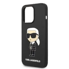 Karl Lagerfeld Kryt na mobil Liquid Silicone Ikonik NFT na Apple iPhone 15 Pro Max - černý