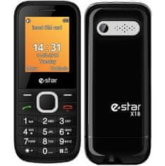 eStar Mobilní telefon X18 Dual Sim - černý/ stříbrný