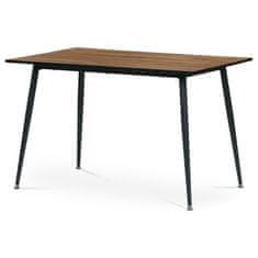 Autronic Moderní jídelní stůl Jídelní stůl, 120x75 cm, deska MDF, dýha divoký dub, kovové nohy,černý lak (AT-682 OAK)