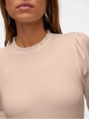 Vero Moda Dámske tričko VMCAROL Regular Fit 10300936 Silver Mink (Veľkosť S)