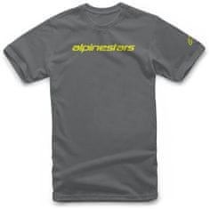 Alpinestars tričko LINEAR WORDMARK charcoal/fluo žlto-šedé M