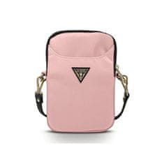Guess Nylonová kabelka Guess s trojuholníkovým logom - ružová