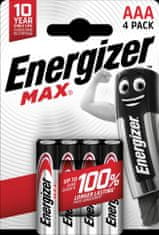 Energizer Alkalické batérie Max - 1,5 V, typ AAA, 4 ks