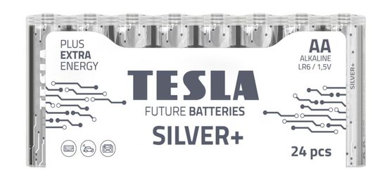 TESLA Alkalické batérie SILVER+ - 1,5V, LR6, typ AA, 24 ks