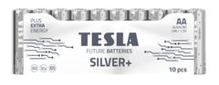 TESLA Alkalické batérie SILVER+ - 1,5V, LR6, typ AA, 10 ks