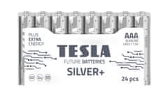 TESLA Alkalické batérie SILVER+ - 1,5V, LR03, typ AAA, 24 ks