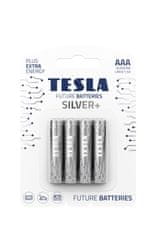 TESLA Alkalické batérie SILVER+ - 1,5V, LR03, typ AAA, 4 ks
