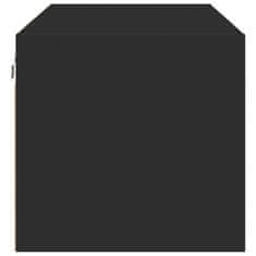 Vidaxl Bočná skrinka so sklenenými dvierkami čierna 102x37x35 cm