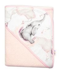 Baby Nellys 6-dielna výhod. sada s darčekom pre bábätko, 120x90 Slon a dúha, ružová/biela