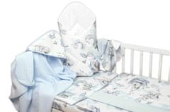 Baby Nellys 6-dielna výhod. sada s darčekom pre bábätko, 120x90 Slon a dúha, modrá/biela